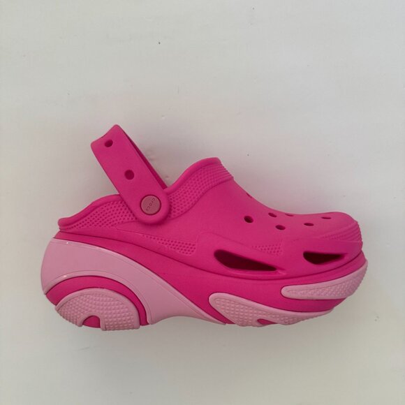 CROCS Unisex Adult Pink Bubble Crush Platform Clog - Picture 2 of 5